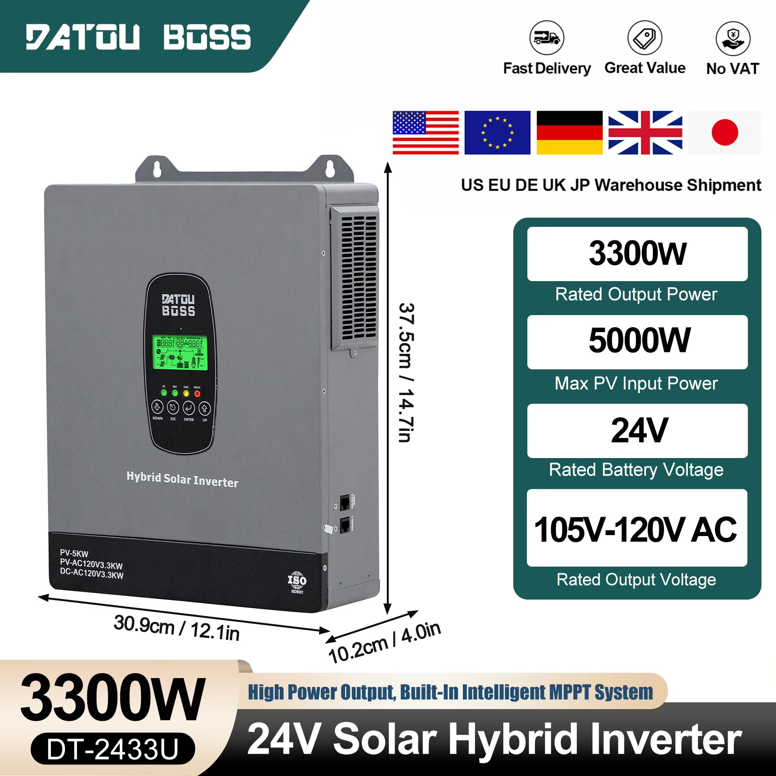 Drone Solar Charger - Inverter Solare DATOUBOSS 3300W 24V Onda