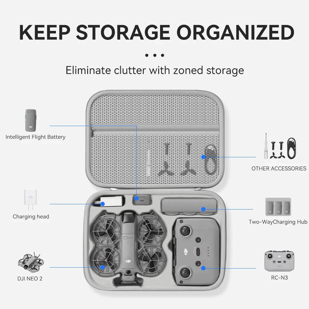 Drone Hard Shell Case - Borsa Organizer da Viaggio per Accessori