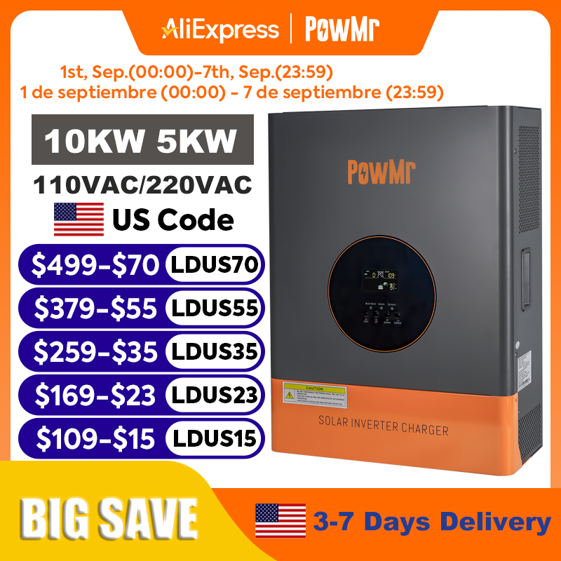 PowMr Inverter Bifase 10KW 5KW - Drone Solar Charger recensione e prezzo